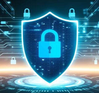 Free ai generated cybersecurity digital shield illustration