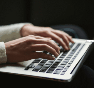 Person using laptop photo