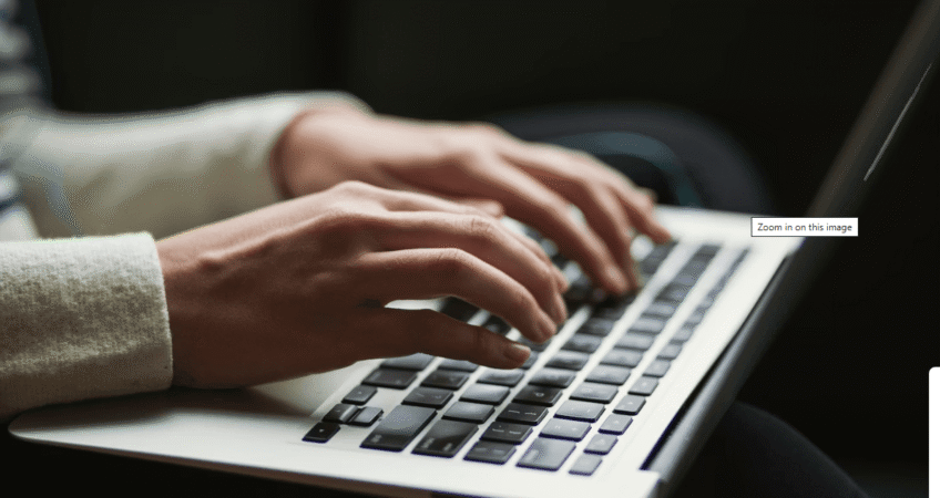 Person using laptop photo