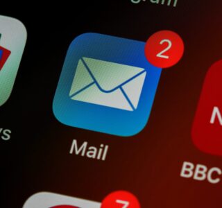 closeup of mail app icon on phone